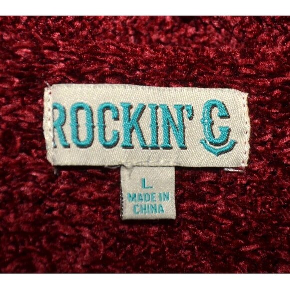 Rockin'C Chenille Long Line Sweater Ladies L Balloon Sleeve So SOFT Casual Warm - Picture 6 of 8